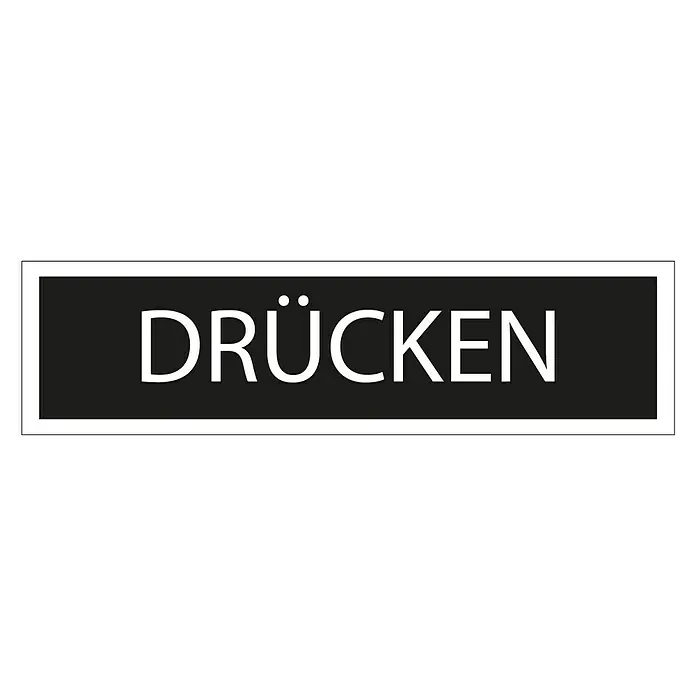 Pickup Aufkleber - Motiv: Drücken, Schwarz/Weiß, L x B: 165 x 44 mm
