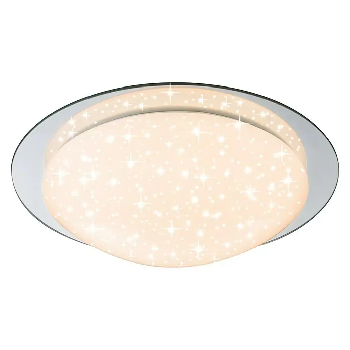 Lavida Okrugla stropna LED svjetiljka Limena - 18 W, Ø x V: 380 mm x 10,5 cm, Bijelo-srebrne boje