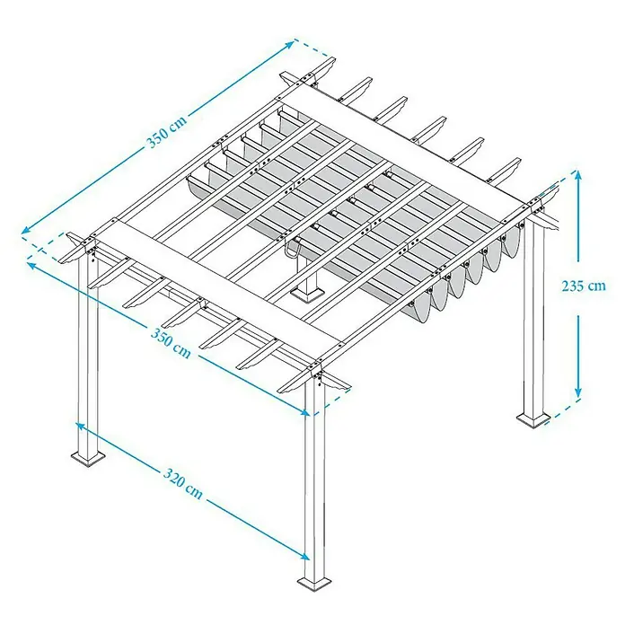 Paragon Outdoor Raffpavillon Florida - 350 x 350 cm, Dunkelbraun