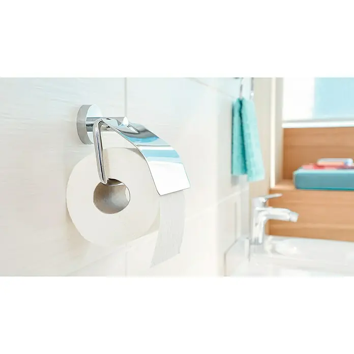Tesa Smooz Toilettenpapierhalter - Mit Deckel, Chrom, Glänzend
