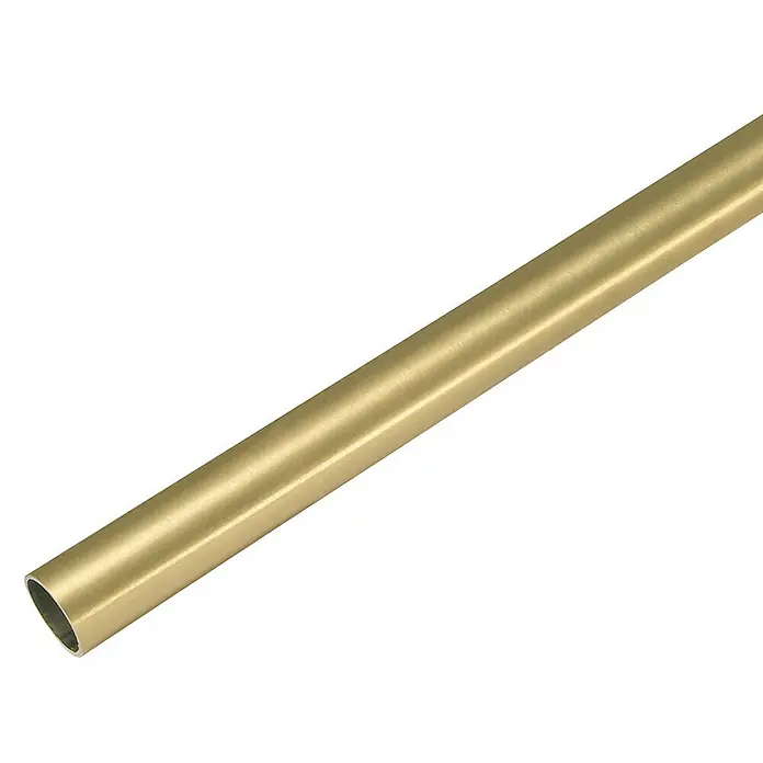 Gardinenstange - Messingoptik matt, Länge: 200 cm, Durchmesser: 25 mm - Vorderansicht