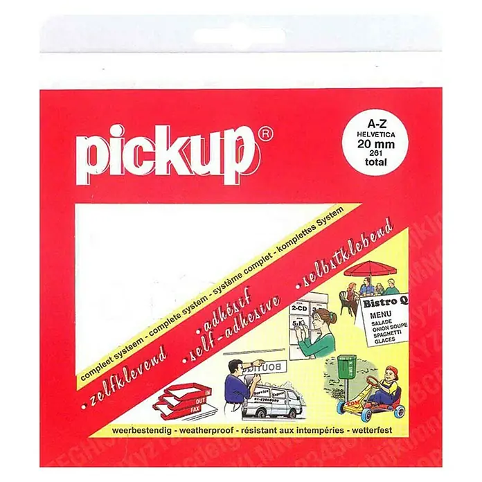 Pickup Naljepnica - Slova, Bijele boje, Visina: 20 mm