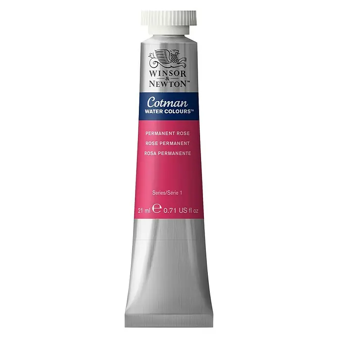 Winsor & Newton Cotman Aquarellfarbe - Permanentrosa, 21 ml, Tube - Vorderansicht