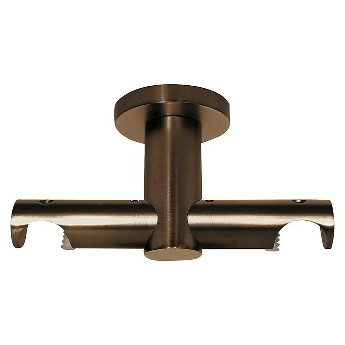 Expo Ambiente Deckenträger Urban - Bronze, Geeignet für: Gardinenstangen Ø 25 mm, Anzahl Läufe: Zweiläufig - Vorderansicht