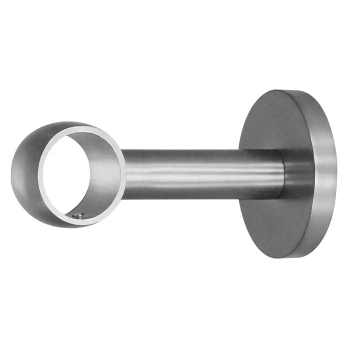 Expo Ambiente Steun Noble - Rvs-look, Geschikt voor: Gordijnroedes Ø 20 mm, 8,4 cm - Vooraanzicht