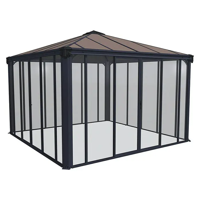 Palram – Canopia Gartenpavillon Ledro 3600 - L x B: 360 x 360 cm, Anthrazit, Bronze