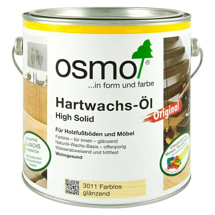 Osmo High Solid Hartwachsöl Original - Farblos, 2,5 l, Glänzend - Vorderansicht