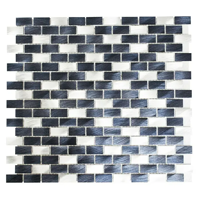 Mosaikfliese Brick XAM A431 - 30,6 x 32,4 cm, Schwarz, Matt - Draufsicht
