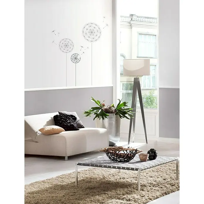 Komar Ukrasna naljepnica - Dandelion, antracit-srebrna, 100 x 70 cm - Živopisni prikaz