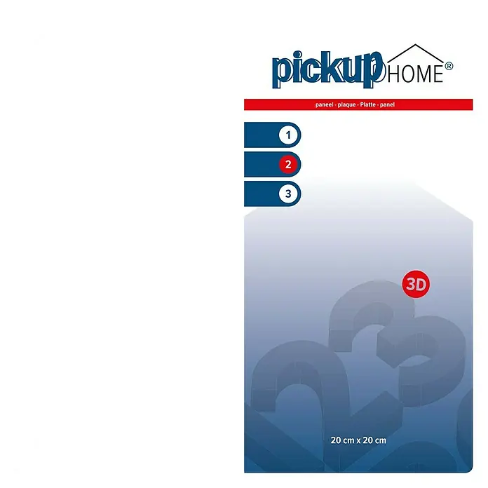 Pickup 3D Home Pločica s oznakom - D x Š: 20 x 20 cm, Bijele boje