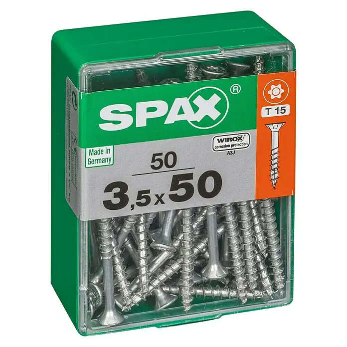 Spax Univerzalni vijak T-Star plus - Ø x D: 3,5 x 50 mm, Površina WIROX, T-Star plus, 50 kom - Pogled s lijeve strane