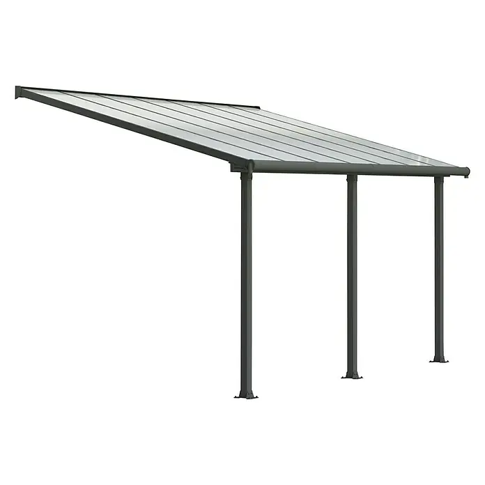 Palram – Canopia Terrassenüberdachung Olympia - Tiefe: 3 m, B x H: 4,25 x 2,1 m, Anthrazitgrau