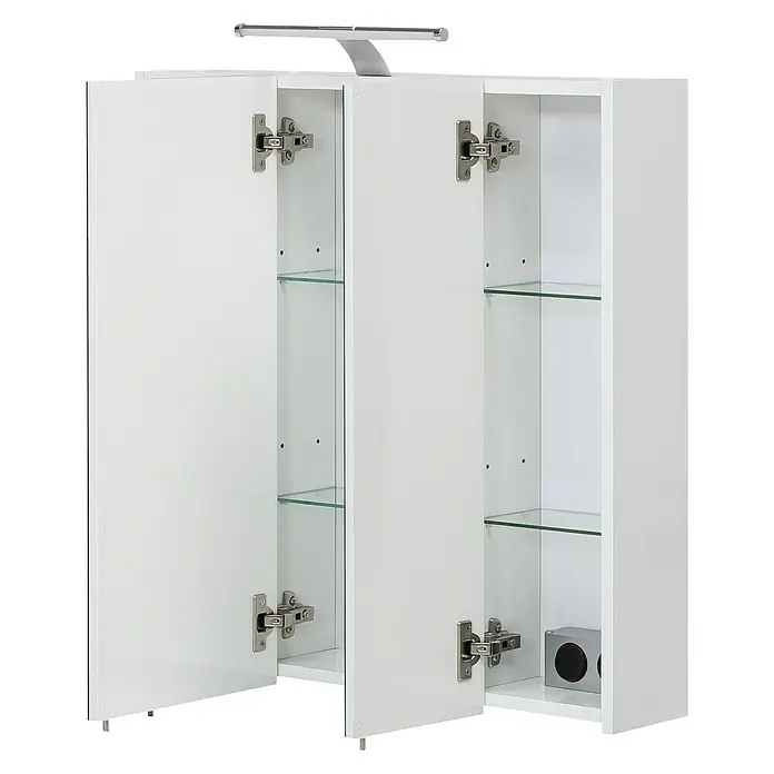 Schildmeyer LED-Spiegelschrank Roma - B x H: 70 x 75 cm, Mit Beleuchtung, Spanplatte, Weiß - Vorderansicht