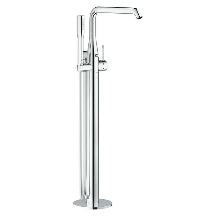 Grohe Essence Wannenstandarmatur - Höhe: 88,4 cm, Chrom, Glänzend - Vorderansicht