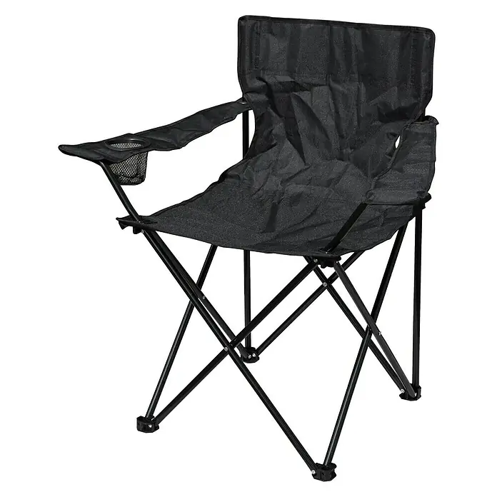 Campingstuhl - 52 cm, Polyester, Schwarz
