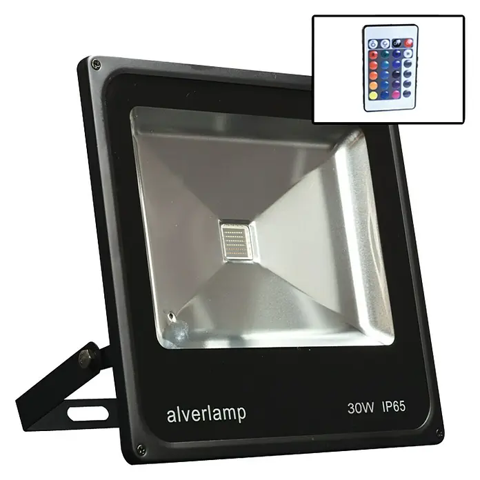 Alverlamp Proyector LED LPRO30RGB - Negro, Mando a distancia, 30 W, IP65