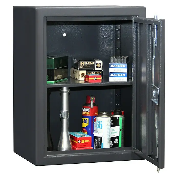 Format Munitionsschrank MNS 600 - Schwenkriegelschloss, L x B x H: 350 x 450 x 600 mm - Detailaufnahme
