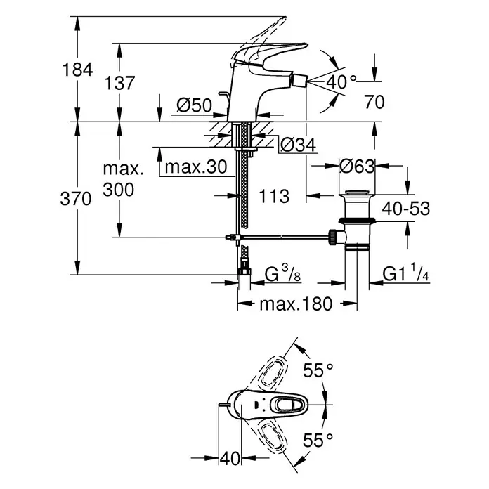 Grohe Eurostyle Bidetarmatur - Weiß