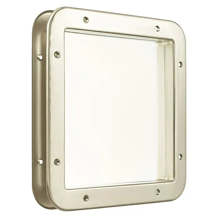 Mottez Bullauge - Metall, Silber, Klar, 31 x 31 cm, Quadratisch - Vorderansicht