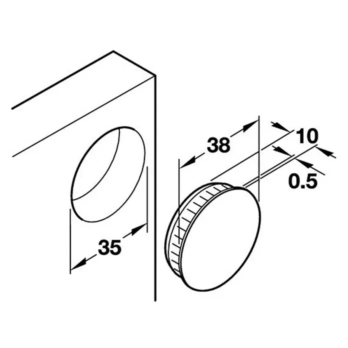 Stabilit Tapón embellecedor - Diámetro cabeza: 38 mm, Blanco - Primer plano