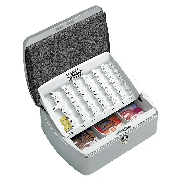 Burg-Wächter Office Line Caja de conteo de dinero ZK 7250 - 255 x 200 x 102 mm, Plateado