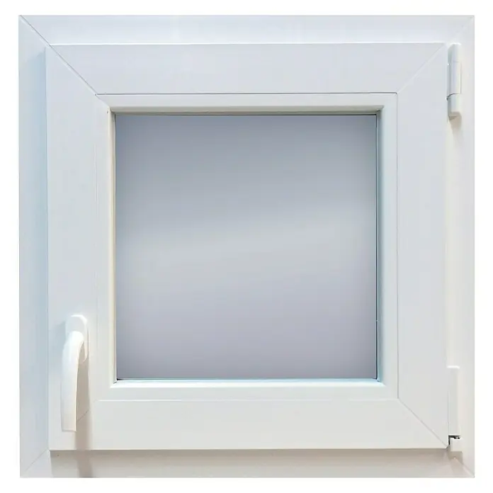 Solid Elements Set de ventana de PVC Practicable-Oscilobatiente - 60 x 60 cm, Derecha, Blanco, Sin persiana - Vista frontal