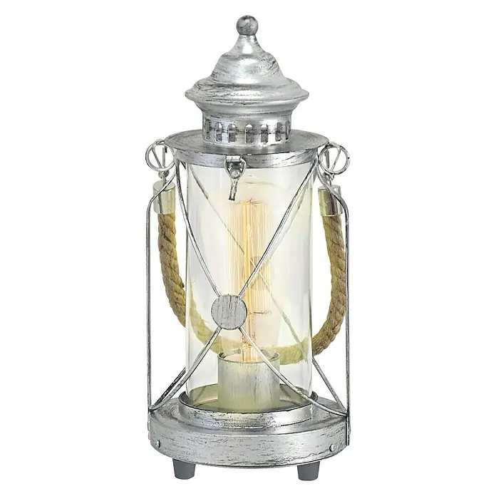 Eglo Tischleuchte Bradford - 60 W, Silber, Ø x H: 14 x 33 cm