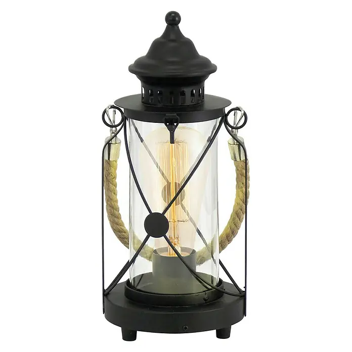 Eglo Tischleuchte Bradford - 60 W, Schwarz, Klar, Höhe: 33 cm
