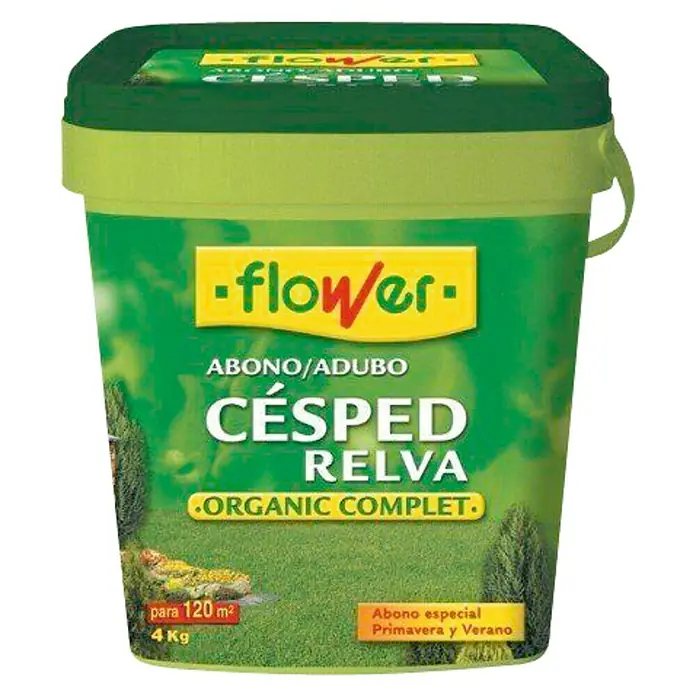 Flower Abono orgánico para césped Complet - 4 kg, Contenido suficiente para: 125 m²