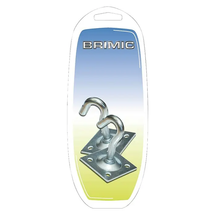 Micel Brimic Placa con gancho AP7 - Acero, Zincado, 2 ud., Fijo