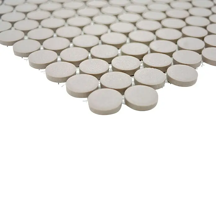 Mosaikfliese Knopf Uni CU K217 - 31,5 x 29,4 cm, Hellgrau, Matt - Detailaufnahme