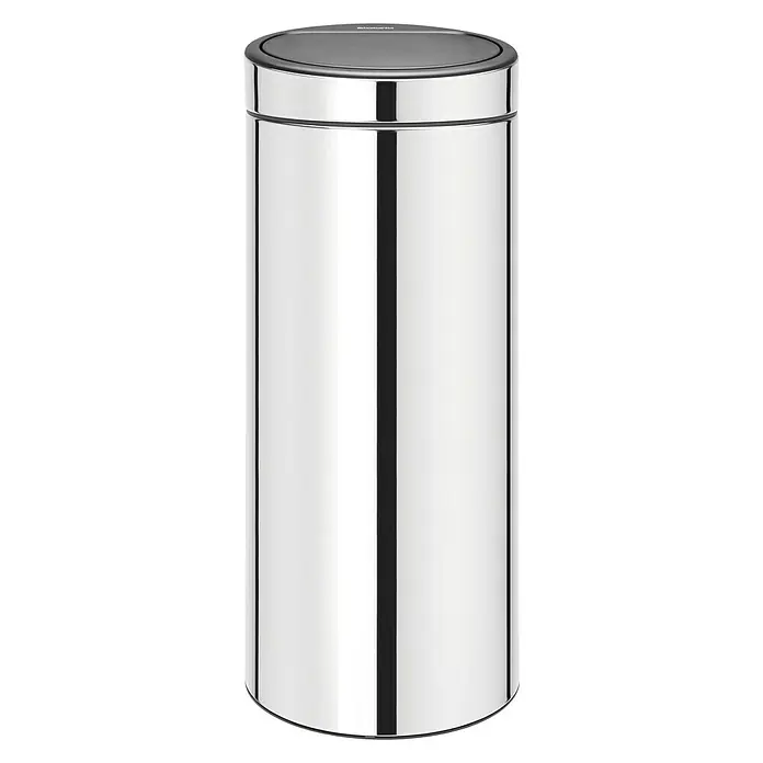 Brabantia Cubo de la basura Touch bin - 30 l, Acero brillante, Redonda, Acero