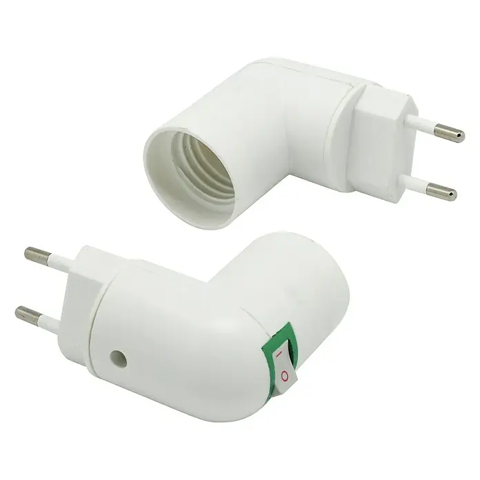 Electraline Adaptador de casquillo con interruptor - E27