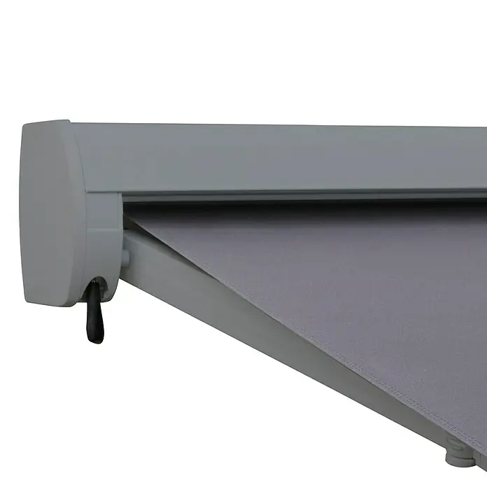 SmartSun Toldo con motor Maxim de cofre completo - Gris, Color del armazón: Gris, Ancho: 5 m, Caída: 3,5 m