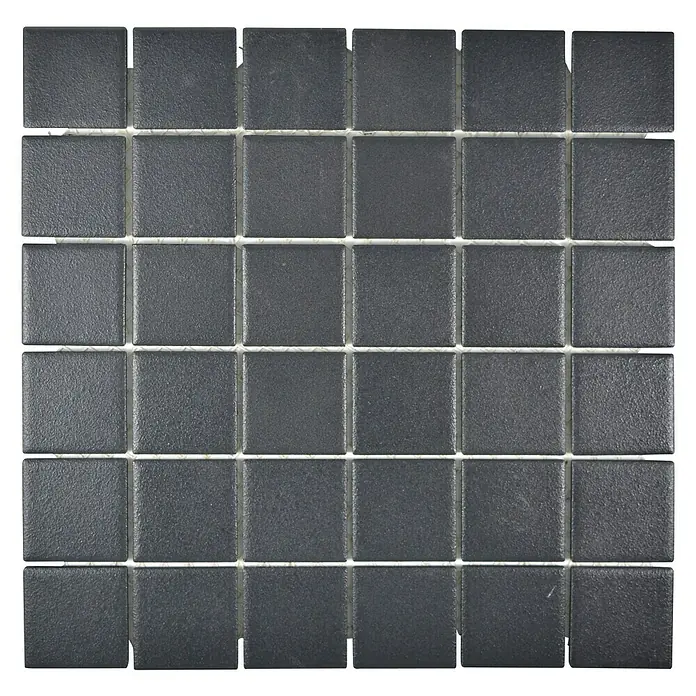 Mosaikfliese Quadrat Uni SAT 402 - 29,8 x 29,8 cm, Schwarz, Matt - Ansicht von oben