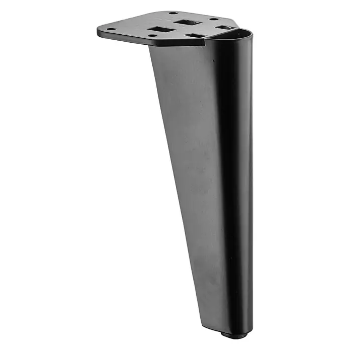 Hettich Möbelfuß Megina - L x B x H: 180 x 85 x 75 mm, Traglast: 50 kg, Schwarz - Vorderansicht