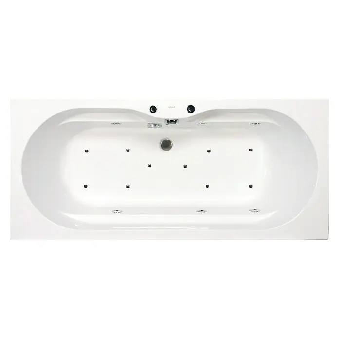 Camargue Montpellier Whirlpool Double Duo - 180 x 80 cm, Onderwaterschijnwerper, Sanitairacryl, Wit - Close-up