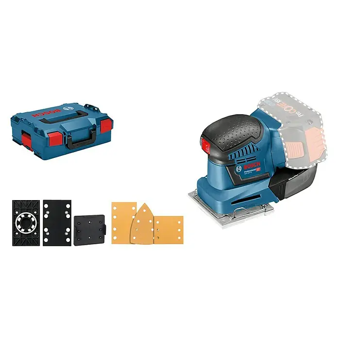 Bosch Professional Akku-Schwingschleifer GSS 18V-10 L-Boxx - 18 V, Ohne Akku, Leerlaufschwingzahl: 11.000 - 22.000 U/min