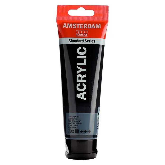Talens Amsterdam Pintura acrílica Standard - Negro bujía, 120 ml, Tubo