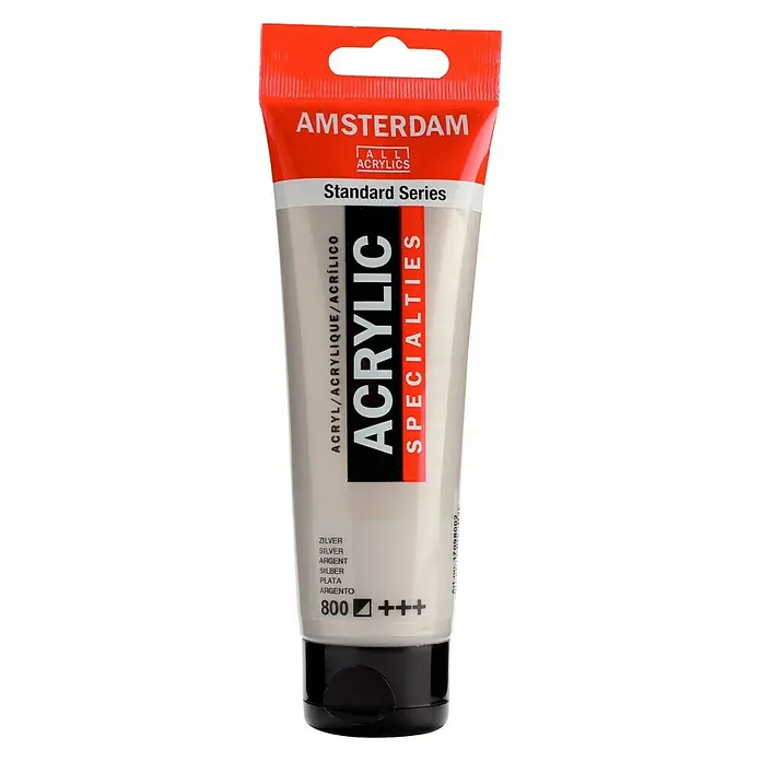 Talens Amsterdam Pintura acrílica Standard - Plateado, 120 ml, Tubo