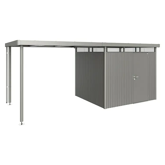 Biohort HighLine Seitendach H3 - Passend für: Biohort Gerätehaus HighLine H3, Quarzgrau Metallic, 2,75 x 2,35 m - Linke Seitenansicht