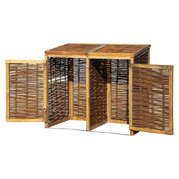 Dobar Mülltonnenbox Verkleidung - 125 x 80 x 115 cm, Geeignet für: 2 Mülltonnen - Linke Seitenansicht