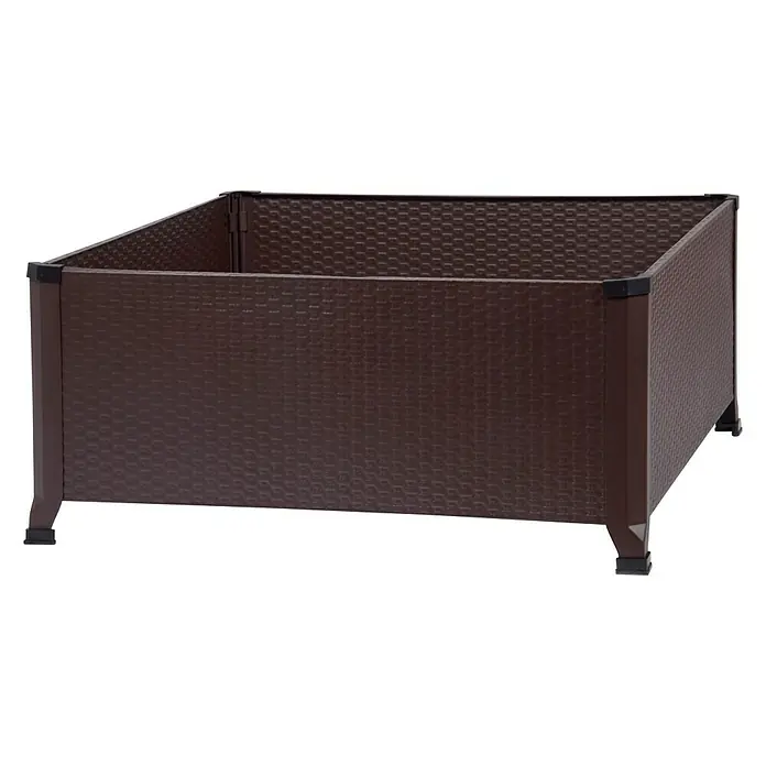 Dobar Pflanzkübel eckig - 80 x 80 x 36,8 cm, Stahl - Vorderansicht