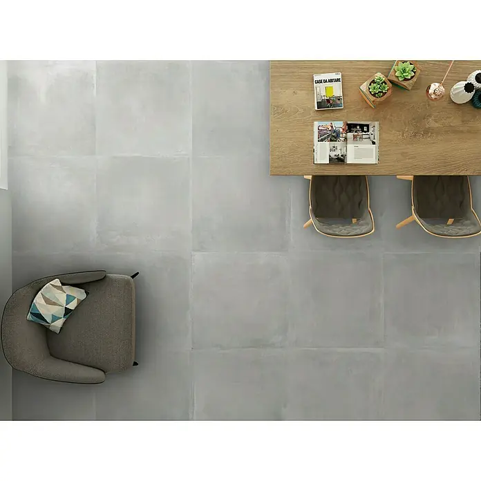 Pavimento porcelánico Madox - 60 x 60 cm, Gris, Rectificado, Efecto cemento