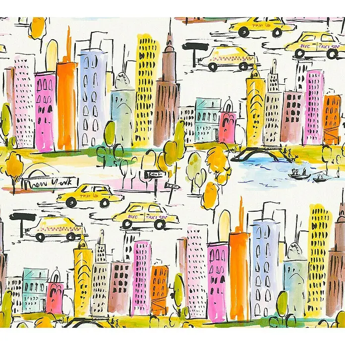 AS Creation Boys And Girls 6 Papiertapete Skyline - Bunt, Motiv, 10,05 x 0,53 m - Detailaufnahme