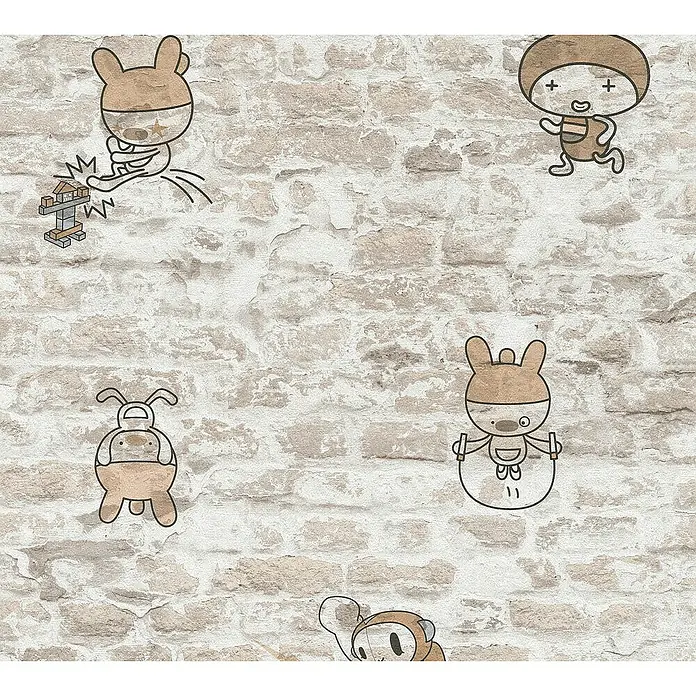 AS Creation Boys And Girls 6 Papiertapete Mauer - Taupe, Motiv, 10,05 x 0,53 m - Detailaufnahme