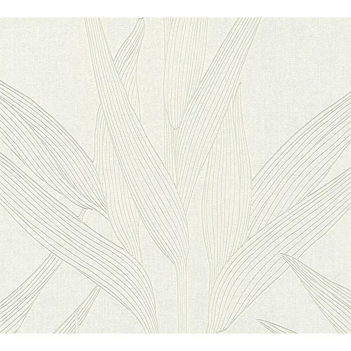 AS Creation Hygge Vliestapete - Weiß/Grau, Floral, 10,05 x 0,53 m - Detailaufnahme