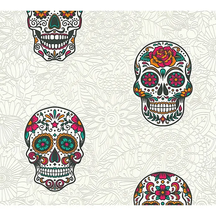 AS Creation Boys And Girls 6 Vliestapete Totenkopf - Bunt, Motiv, 10,05 x 0,53 m - Detailaufnahme