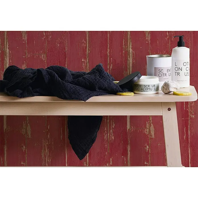 AS Creation Il Decoro Vliestapete - Rot, Holzoptik, 10,05 x 0,53 m - Stimmungsaufnahme