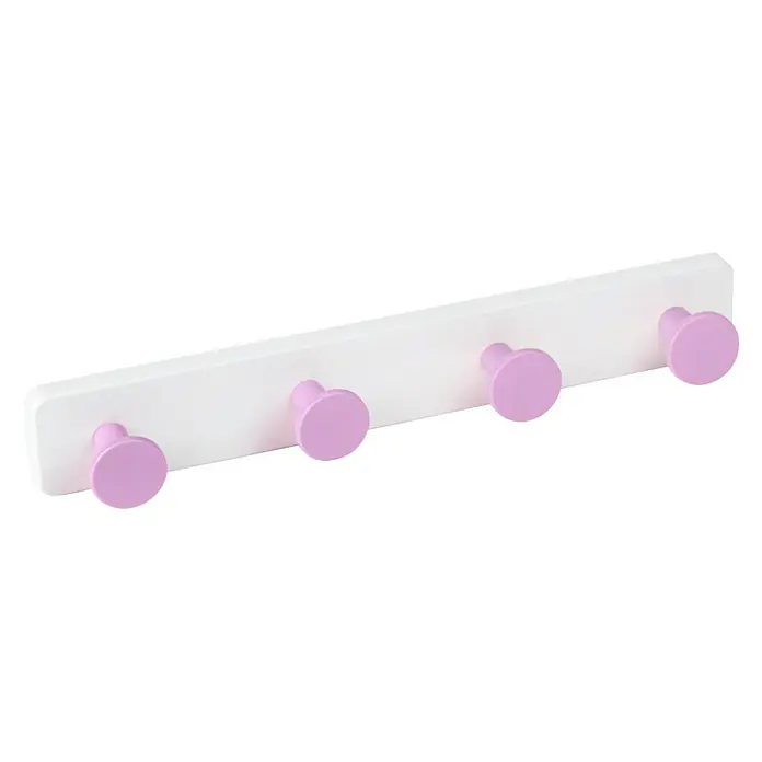 Nesu Perchero 9062 - L x An x Al: 41 x 6 x 5,5 cm, Plástico, Blanco/Lila